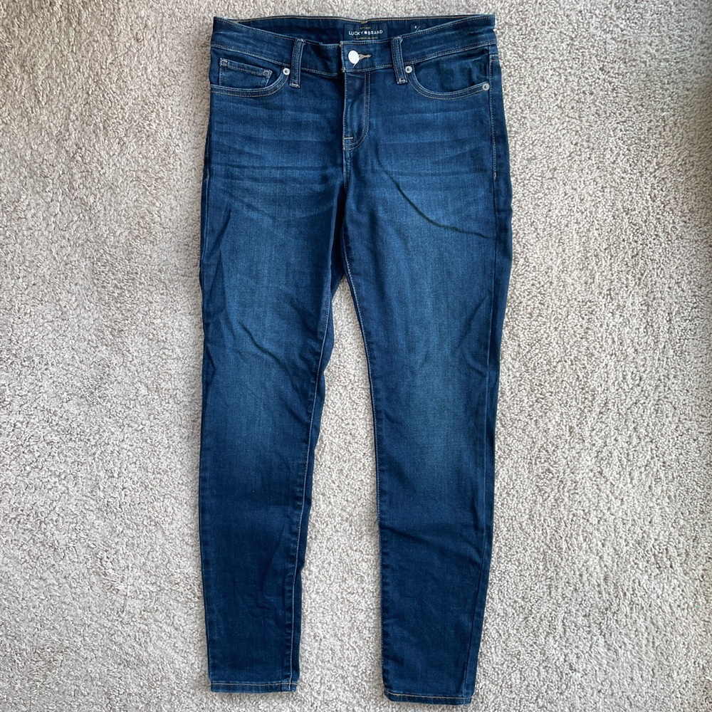 Lucky Brand Dark Blue Wash Mid Rise Denim Stella Skinny Jeans Size 6 / 28